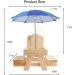 Creechwa Wooden Squirrel Feeder Picnic Table with Umbrella and Corn Cob Holder - Outdoor Bird Feeding Station for Garden Trees and Forest House - Buy Online on GoSupps.com