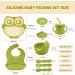 Auvstar Silicone Baby Tableware Set | Non-Slip BPA Free Children's Dishes with Suction Cup & Cutlery - Green - Buy Online on GoSupps.com