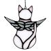 Lam-lord Angel Cat Memorial Gifts Ornaments Stained Acrylic Window Hanging Decor Angel Wings Cat Sun Catcher Pet Memorial Statue for Cat Lovers Pet Loss Cat Themed Sympathy Present(White)