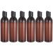 6PCs 250ml portable travel bottles Refillable plastic bottles plastic squeegee with a slice lock for shampoo lotion (bottle) brown