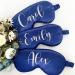 Personalised Sleep Silk Satin Eye Mask Custom Any Name Rest Sleeping Relaxing Mask Gift for Her Mothers Day Birthday Bridesmaid Hen Bridal Christmas Gift Party Favours Present HUNYLONDON (Navy)