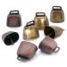 Fatiya 7 pack Grazing Copper Bells Metal Cow Bells for Dogs Animal Copper Loud Bronze Bell Small Brass Bell for Cow Horse Sheep Cats Small Pets Anti-Theft Accessories Two Colors