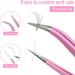 Sularpek 2 Pcs Stainless Steel Tweezers Set for Eyebrow and Eyelash, Straight and Curve Tip, Pink - Perfect for Ingrown Hair and Facial Hair Removal - Buy Online on GoSupps.com