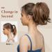 Medium Ash Brown Claw Clip Ponytail Extension - 8 inch Messy Bun Hairpiece - Buy Online on GoSupps.com