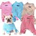 BT Bear Fat Dog Clothing - Classic Striped Pajamas for Pugs & French Bulldogs - Soft Cotton Overalls for Cats Puppies & Small to Medium Dogs - Red Size L - Buy Online on GoSupps.com
