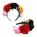 Day of the Dead Headband Halloween Floral Headbands for Women Mexican Flower Headpiece Accessories Dia de Los Muertos Flower Crown for Frida Kahlo Look Rose Flower Crown for Halloween Party Costume