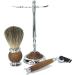 Lefeda Simply Men's Shaving Brush - Classic Silver Salon Tool Set (10x17cm) - Premium Rasier Brushes & Holder for a Perfect Finish - Buy Online on GoSupps.com