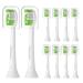 Pisonicleara Replacement Toothbrush Heads Compatible with Philips Sonicare Electric Tooth Brush(10 Pack) Refill DiamondClean HX9023 HX9265 4100 C2 C3 C1 W2 W3
