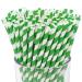 Just Artifacts Premium Disposable Drinking Striped Paper Straws (100pcs, Green)