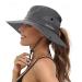 Sun Hats for Women Beach Hat Ponytail Hat Womens Sun Hat with UV Protection Wide Brim Grey
