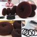 Teenitor Donut Hair Bun Maker Set - 7 Pieces (Dark Brown) with Elastic Bands and Hair Pins - Buy Online on GoSupps.com