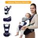 Buy Azeekoom Ergonomic Baby Carrier with Hip Seat - Adjustable Breathable Cotton Carrier for Babies 0-48 Months (3.5-25 kg) - Dark Blue - Buy Online on GoSupps.com