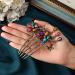 Baroque Crystal Hair Comb Gold Flower Party Hair Accessory for Women - A Colorful Rhinestone Hair Piece - Buy Online on GoSupps.com