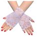 SHTGOI 1 Pair Women's Lace Gloves Short Bride Fingerless Floral Lace Gloves Sun Protection Gloves Wedding Lace Gloves for Tea Party Funeral Wedding Party Costume Accessories White