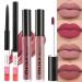 BINGBRUSH 2 Colors Liquid Matte Lipstick and Lipliner Set  Red Lip Tint 24 Hour Waterproof Velvet Nonstick Cup Lipgloss Lip Stain Pigmented Lip Makeup Gift Sets for Girls and Women Labiales28&29 0.35 Fl Oz (Pack of 1) se...