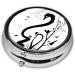 Buy Black Music Notes Round Pill Box | 3 Compartment Decorative Travel Organizer for Vitamins & Medicine - Buy Online on GoSupps.com