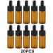 siduytin 20x Leak-proof Mini Dropper Bottle Portable Glass Container For Essential Oils Essential Oil Container Glass Droppers 10ml - Buy Online on GoSupps.com