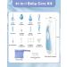 Lictin Baby Healthcare and Grooming Kit - 31 Piece Set | Electric Baby Nail Trimmer with Auto Light | Nursery Health Care Kit for Newborns | Blue & White - Buy Online on GoSupps.com