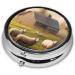 Buy Cute Portable Metal Pill Box - Round Mini 3-Compartment Design for Small Pills | Travel Essential | International Shipping Available - Buy Online on GoSupps.com