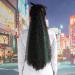 Shop Long Curly Horsetail Wig - Clip-On Ponytail with Black & Arctic Green Highlights | Hip Hop Style - Buy Online on GoSupps.com