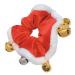 Beavorty 1Pc Christmas hair tie xmas elastic hair rope christmas seasons scrunchies christmas ponytail holders xmas scrunchies with bell holiday hair ties child coral fleece trumpet manual