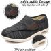 JBTNBX Women's Diabetic Shoes Wide Width with Adjustable Closure | Lightweight Support Walking Sneakers for Elderly | Ideal for Edema, Plantar Fasciitis, Swollen Feet | Size 8, Black/Gray - Buy Online on GoSupps.com