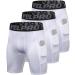 Compression Shorts Men 3 Pack Dry Fit Compression Underwear Spandex Running Shorts Mens Workout Athletic Short Pocket White*3 Small