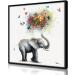 Yidepot Cute Cat Canvas Wall Art | Funny Kitty-Cat Babies Painting | Black Wood Frame | Girl's Bedroom Decor | 30x30CM Framed - Buy Online on GoSupps.com