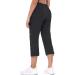 BALEAF Women's Hiking Cargo Capris - Water Resistant UPF 50 Outdoor Pants with Zipper Pockets - Black - Large - Buy Online on GoSupps.com