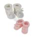 Royal Icon Baby Booties 0-3 Months - Baby Boys Girls Booties Warm and Safe Baby Slippers - Knitted Bow Baby Boots - Newborn Bootees for Babies Ri359 0 Months White Pink Ri359