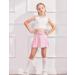 Arshiner Girl's Sport Skirts with Shorts | Athletic Pleated Skort | Light Pink | Size 6-7 Years - Buy Online on GoSupps.com