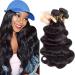 QTHAIR 12A Grade Brazilian Virgin Hair Body Wave Natural 100% Unprocessed Virgin Brazilian Body Wavy Human Hair Weave 3 Bundles 20" 18" 16" 300g Brazilian Body Wave Human Hair Extensions 16" 18" 20" Hair Bundles