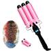 3 Barrel Curling Iron with LCD Temperature Display - 1 Inch Ceramic Tourmaline Triple Barrels, Ceramic Hair Crimper Hair Waver Hair Curlers Hair Curling Wand for Deep Waves Suit for All Style