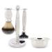 JAG Shaving Razor Set - 4 -piece shaving set - Jag's Lee Range - synthetic Silver Spitzhaar shaving brush - 3 edge of shaving clads shaving plane - shaving bowl - shaving rack - ivory gift set