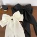 2PCS Silky Satin Big Hair Bows Black & White | French Hair Barrettes | Aesthetic Hair Accessories - Buy Online on GoSupps.com