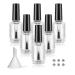 Agidea Empty Nail Polish Bottles with Brush Cap 15ml Empty Glass Refillable Nail Polish Bottles with Mixing Agitator Balls & Funnels Pack of 6