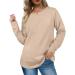 MRGIINRI Womens Long Sleeve Crewneck Sweatshirt Dressy Casual Top - Beige, Large - Buy Online on GoSupps.com