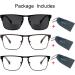 Buy 3 Pack Bifocal Reading Glasses | Square Metal Spring Hinge Sunglasses for Men & Women - 2.5x Magnification - Buy Online on GoSupps.com
