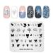 Alexnailart Stamp Stencils for Nail Art Nature Theme Templates Manicure Design Printing Tool 5#