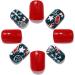 Brishow Christmas Snow Press on Nails - Antler Short Red Fake Nails 24pcs - Buy Online on GoSupps.com