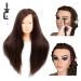 26''-28'' Long Hair Mannequin Head With Real Hair 60% Training Head Hairdresser Practice Styling Manikin Head Cosmetology Doll Head Straight Hair with 7 Tools and Stable Clamp Stand (26inch No makeup, 4#) 26Inch No makeup 4#