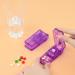 Pill Cutter 2-in-1 - Portable Pill Splitter with Blade and Storage Compartment - Purple - Buy Online on GoSupps.com