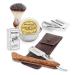 St rtebekker Premium razor Set in handmade leather case - including shaving brush shaving bowl shaving soap alum stone and razor blades - High -quality wet rasier Razing set - Gift idea wood - Caf