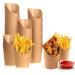 50 Pcs French Fries Holder 12oz Disposable Paper French Fry Cups Charcuterie Cups for Sandwich Kraft Paper Cups Holder Frenchr Wedding Food Trays Paper Cones (Brown)