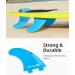 Abahub Surfboard Thruster Fins Set - Fiberglass Reinforced G5, 3 Fins for FCS Style Fin Box, Surfing Longboard/Shortboard - Black/Blue/White, with Screws and Key - Buy Online on GoSupps.com