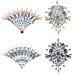 Body Gems Sticker Breast Jewels Tattoo Chest Mermaid Rhinestone for Women Face Acrylic Crystals Glitter Sticker Body Jewelry Stick On for Festival Holiday Party Rave Costumes & Makeup 4 Sets