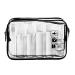 LECUNE Transparent cultural bags with travel bottle set 13 pieces of travel bottles set (100ml) and 1 piece of plastic bags for liquids (20x20cm) airport-compliant bag travel accessories black A: County bag with travel bottle set
