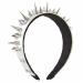 amangul Spiked Headband Gothic Tiaras Rivet Headband Rock Headband For Men Punk Headband Steampunk Leather Spiked Headpiece(White)