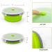 Cyanzi 1200ml Collapsible Camping Bowl with Lid, Stainless Steel Fork, and Spoon - Green | Silicone Food Storage Container for Picnic, Travel, Camping, RV, Fridge - Microwave Safe - Buy Online on GoSupps.com
