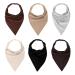 MapofBeauty 13 Inch 6 Pieces Soft Elastic Triangle Non-slip Bandana Head Scarves Headband (Black/Grey/Deep Coffee/Brown/Light Brown/Khaki)